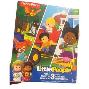 Fisher-Price Little People 3 Count 18 Piece Jigsaw Puzzles, New Sealed